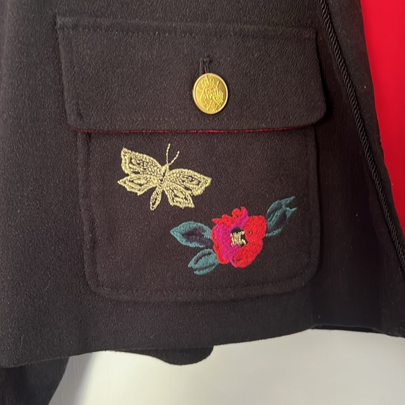 Black Embroidered military inspired Target jacket - Picture 2 of 4